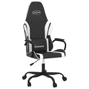 vidaXL Gaming-Stuhl mit Massagefunktion Schwarz und Wei&szlig; Kunstleder
