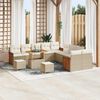 vidaXL Gartensofa-set mit Kissen 17 pcs Beige und Creme Poly-Rattan