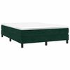 vidaXL Boxspringbett mit Matratze Dunkelgr&uuml;n 140x200 cm Samt