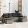 vidaXL Gartensofa-set mit Kissen 6 pcs Grau Poly-Rattan