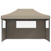 vidaXL Party-Zelt Taupe 292 x 440 x 315 cm Oxford-Stoff