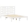 vidaXL Massivholzbett Wei&szlig; 135x190 cm