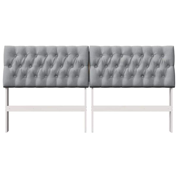 vidaXL Gepolstertes Kopfteil Hellgrau 180 cm Massives Kiefernholz