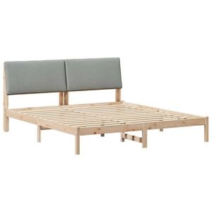 vidaXL Bettgestell Braun und hellgrau 180 x 200 cm Massivholz Kiefer