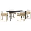 vidaXL Garten Essgruppe 5 pcs Beige Poly-Rattan