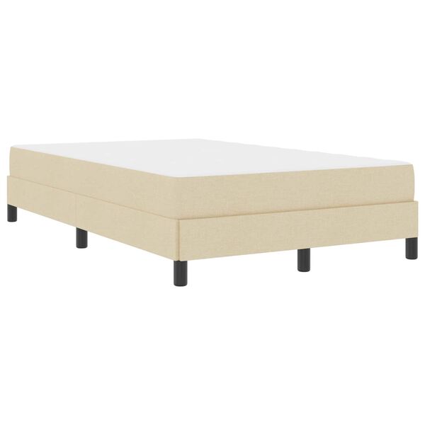 vidaXL Boxspringbett mit Matratze Creme 120 x 200 cm Stoff