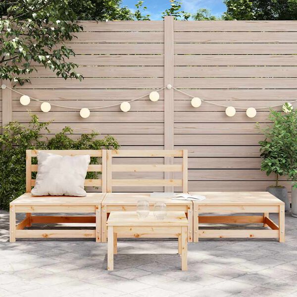 vidaXL 3-tlg. Garten-Lounge-Set Massivholz Kiefer
