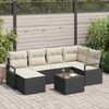 vidaXL Sofa Set mit Kissen 7 pcs Braun und Creme Poly-Rattan
