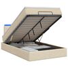 vidaXL Ottoman-Bett mit Matratze und LED Creme 120 x 190 cm Stoff