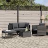 vidaXL 4-tlg. Garten-Sofagarnitur mit Auflagen Poly Rattan Grau