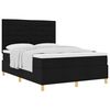 vidaXL Boxspringbett mit Matratze Schwarz 140 x 190 cm Stoff