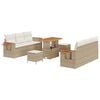 vidaXL Gartensofa-set 9 Stk. Beige Poly-Rattan