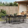 vidaXL Garten Essgruppe 9 pcs Grau Poly-Rattan