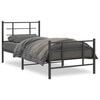 vidaXL Bettgestell mit Kopf- und Fu&szlig;teil Metall Schwarz 90x200 cm