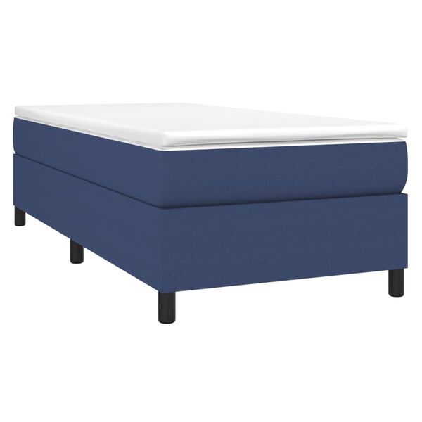 vidaXL Boxspringbettgestell Blau 100x200 cm Stoff