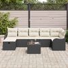 vidaXL Sofa Set mit Kissen 8 pcs Schwarz und Creme Poly-Rattan