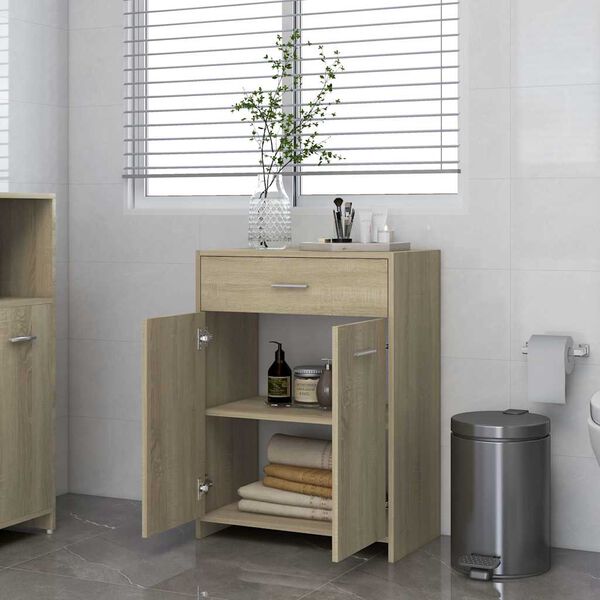 vidaXL Badezimmerschrank Sonoma-Eiche 60x33x80 cm Holzwerkstoff