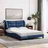 vidaXL Bett mit Matratze "Hvar" Blau 120x200 cm Stoff