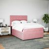 vidaXL Boxspringbett mit Matratze Rosa 140x190 cm Samt