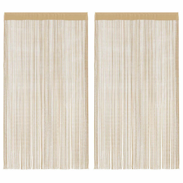 vidaXL Fadenvorhänge 2 Stk. 100 x 250 cm Beige