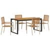 vidaXL Garten Essgruppe 5 stk. Beige und Braun Poly-Rattan