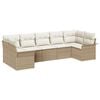 vidaXL Garten-Sofa-Set mit Kissen mit Speicher 7 pcs Beige Poly Rattan