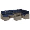 vidaXL Gartensofa-set 9 stk. Grau Poly-Rattan