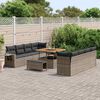 vidaXL Garten-Sofa-Set mit Speicher 11 pcs Grau Poly Rattan