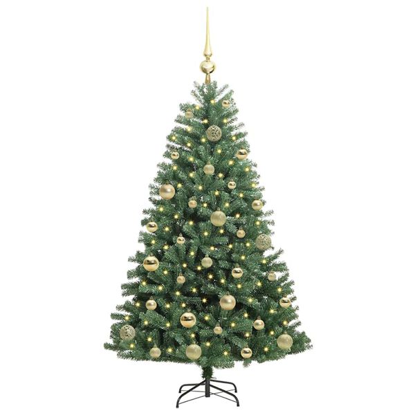 vidaXL K&uuml;nstlicher klappbarer Weihnachtsbaum mit 150 LEDs Gr&uuml;n 120 cm