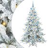 vidaXL K&uuml;nstlicher klappbarer Weihnachtsbaum Wei&szlig; 180 cm PVC und Stahl