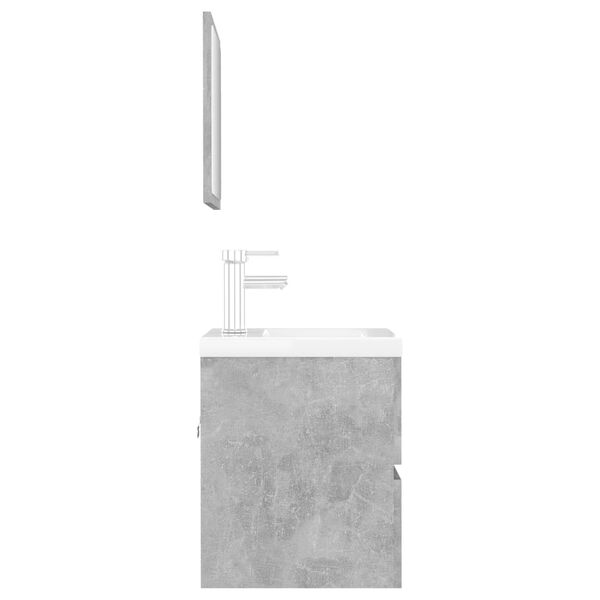 vidaXL Badm&ouml;bel-Set Betongrau Holzwerkstoff