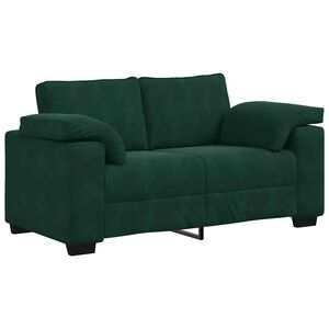 vidaXL Zweisitzer-Sofa Dunkelgr&uuml;n 160x77x82 cm Samt