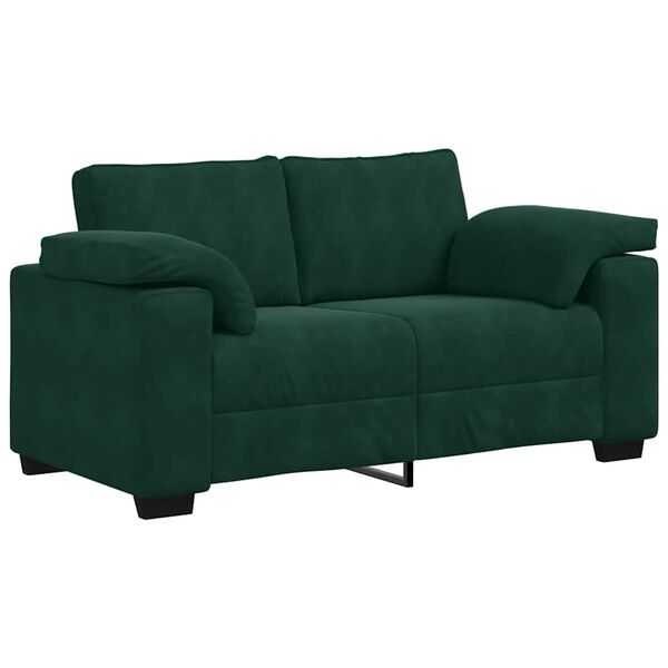 vidaXL Zweisitzer-Sofa Dunkelgr&uuml;n 160x77x82 cm Samt