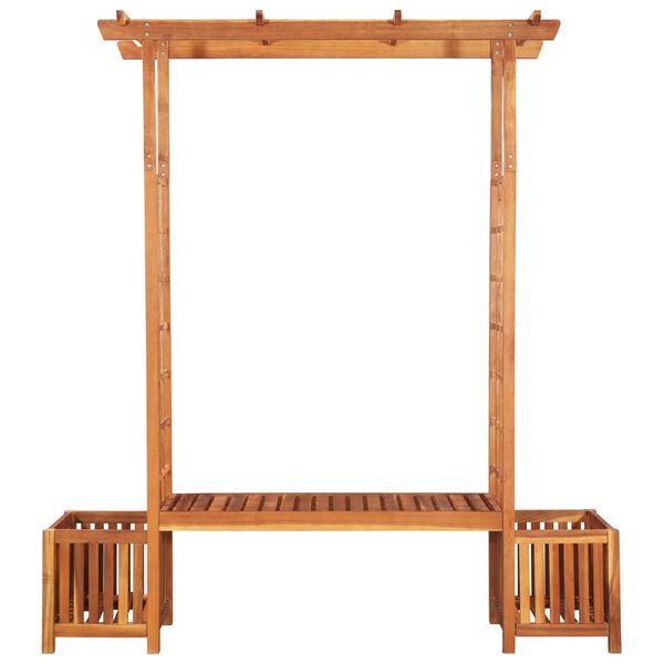 vidaXL Garten-Pergola mit Bank und Blumenkasten Akazienholz Massiv