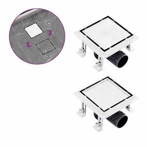vidaXL Duschablauf 2-in-1 Flacher und Flieseneinsatz-Deckel 15x15 cm