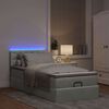 vidaXL Ottoman-Bett mit Matratze & LEDs Hellgrau 80x200 cm Samt