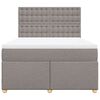 vidaXL Boxspringbett mit Matratze Taupe 140x190 cm Stoff