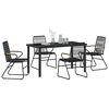 vidaXL Garten Essgruppe 5 pcs Schwarz PVC-Rattan