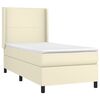 vidaXL Boxspringbett mit Matratze & LED Creme 90x200 cm Kunstleder