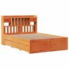 vidaXL Massivholzbett mit Regal ohne Matratze Wachsbraun 160x200 cm