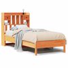 vidaXL Massivholzbett mit Regal ohne Matratze Wachsbraun 100x200 cm