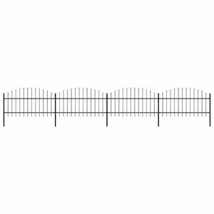 vidaXL Gartenzaun mit Speerspitze Stahl 671 x 125 cm Schwarz