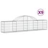 vidaXL Gabionen mit Hochbogen 9 Stk. 200x30x40/60 cm Verzinktes Eisen