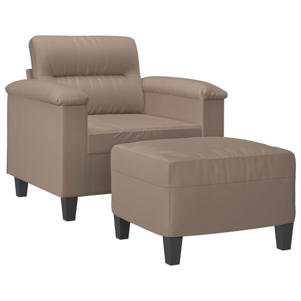 vidaXL Sessel mit Hocker Taupe 60 cm Mikrofasergewebe