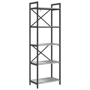 vidaXL B&uuml;cherregal 5 Ebenen 56 x 34 x 171 cm Holzwerkstoff Sonoma-Grau