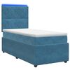 vidaXL LED Boxspringbett mit Matratze Blau 90 x 190 cm Samt