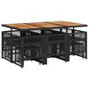 vidaXL 11-tlg. Garten-Essgruppe mit Kissen Schwarz Poly Rattan