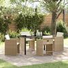 vidaXL Garten Essgruppe 5 pcs Beige Poly-Rattan