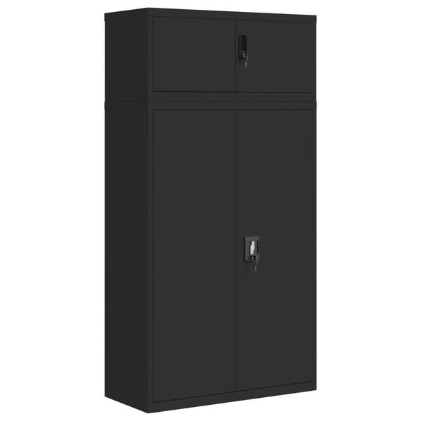 vidaXL Aktenschrank Schwarz 90x40x180 cm Stahl
