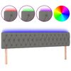 vidaXL LED Kopfteil Dunkelgrau 200x7x78/88 cm Stoff